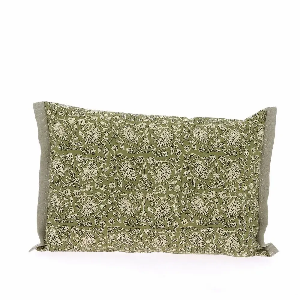 Rideaux et voilages - INDIENNE Housse de coussin 35x50 cm INDIENNE KAKI - EN FIL D'INDIENNE...