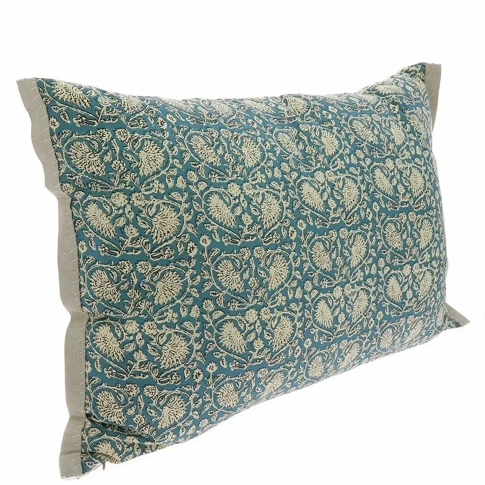 Linge de lit - INDIENNE Grande Housse de Coussin 50x75 cm INDIENNE CANARD - EN FIL D'INDIENNE...