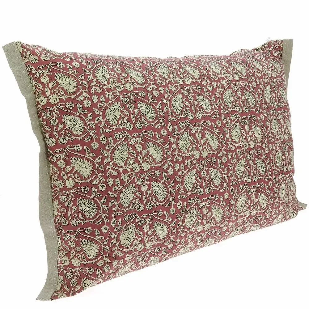 Linge de lit - INDIENNE Grande Housse de Coussin 50x75 cm INDIENNE TERRACOTTA - EN FIL D'INDIENNE...