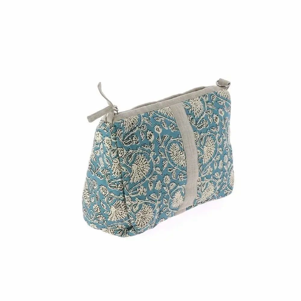 Coussins textile - INDIENNE Trousse de toilette 18X26X12 cm INDIENNE CANARD FEUILLE - EN FIL D'INDIENNE...