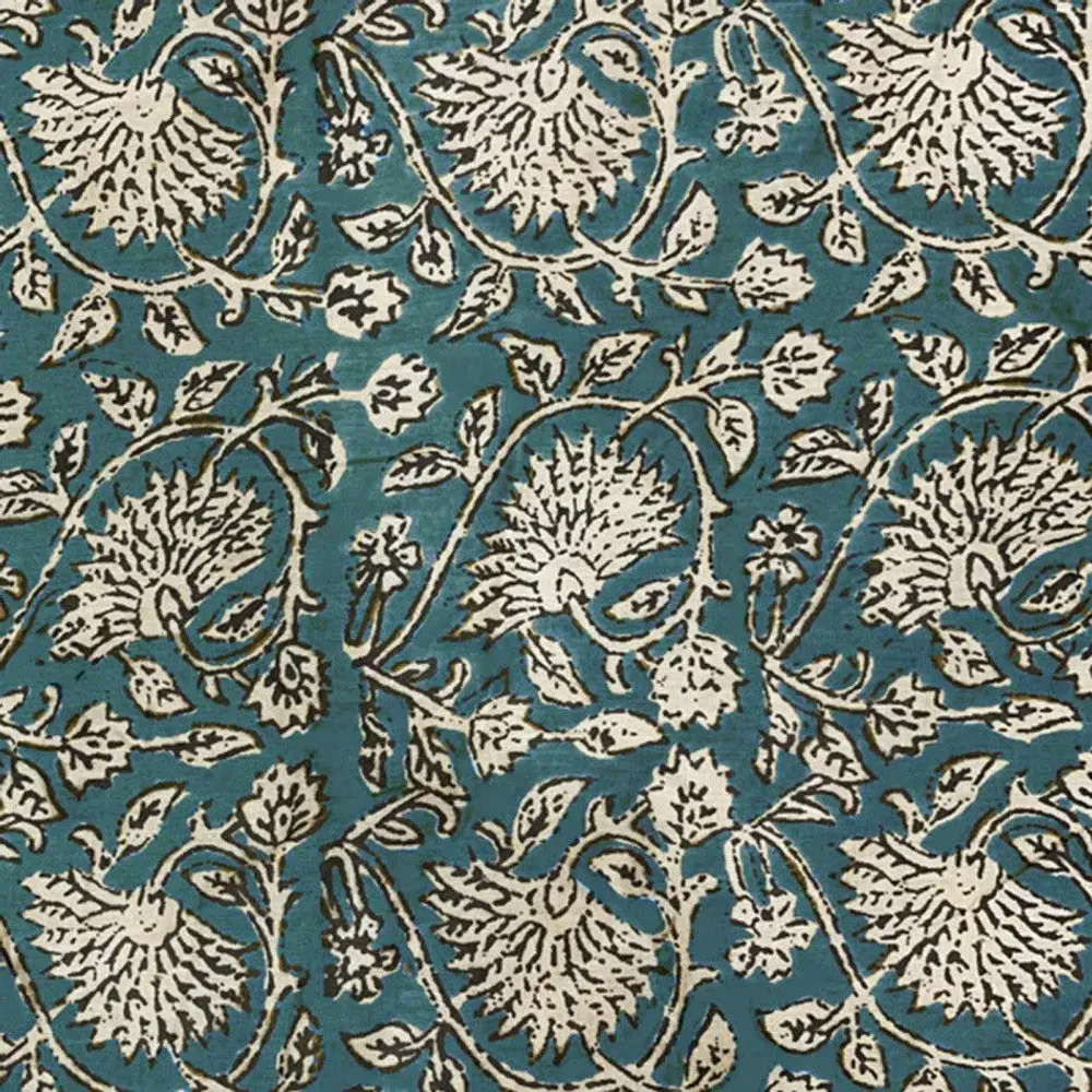 Rideaux et voilages - INDIENNE Tote Bag 38x40 cm INDIENNE CANARD FEUILLE - EN FIL D'INDIENNE...