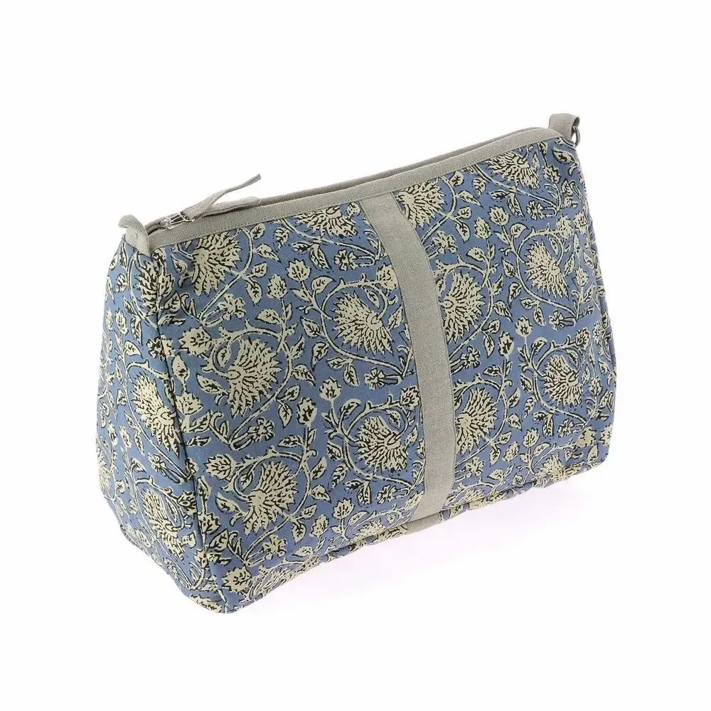 Fabric cushions - Indienne  Vanity Clutch Xl 34X22X15 Cm Indienne Denim - EN FIL D'INDIENNE...