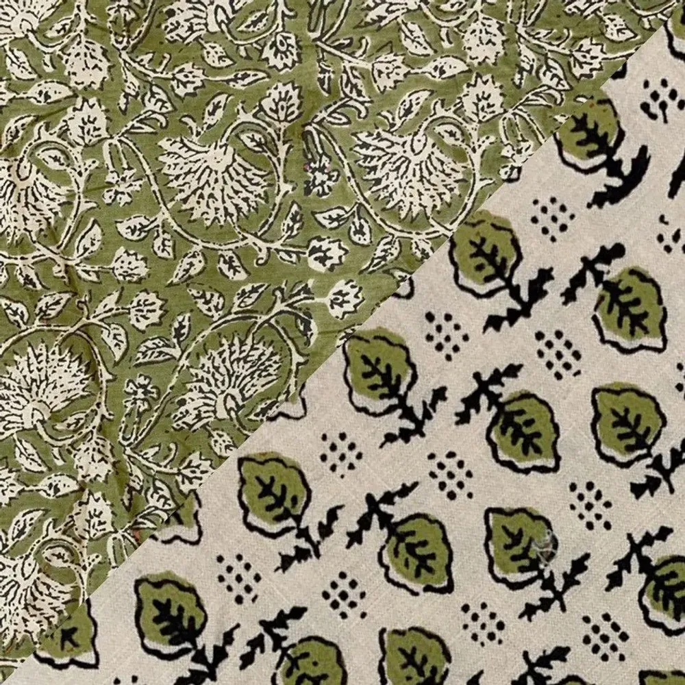 Coussins textile - INDIENNE Trousse de toilette XL 34X22X15 cm INDIENNE KAKI - EN FIL D'INDIENNE...