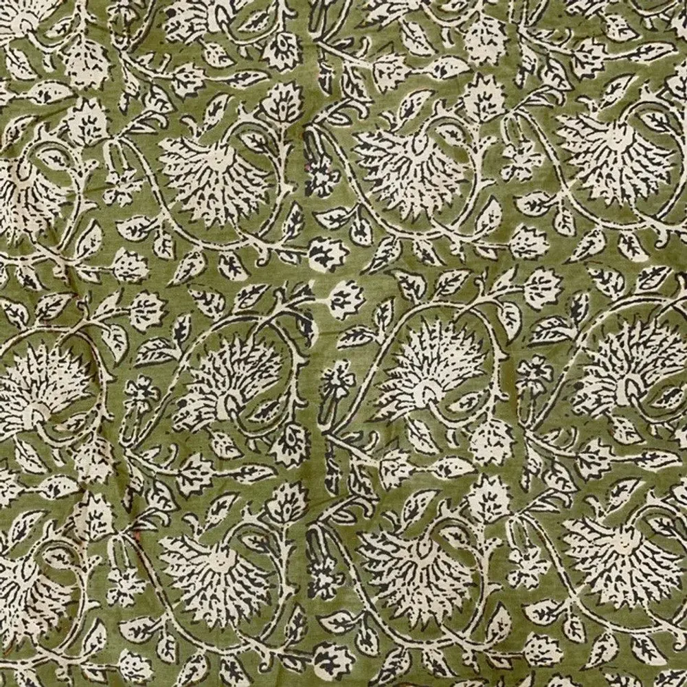 Rideaux et voilages - INDIENNE Voilage 145x280 cm INDIENNE KAKI FEUILLE - EN FIL D'INDIENNE...