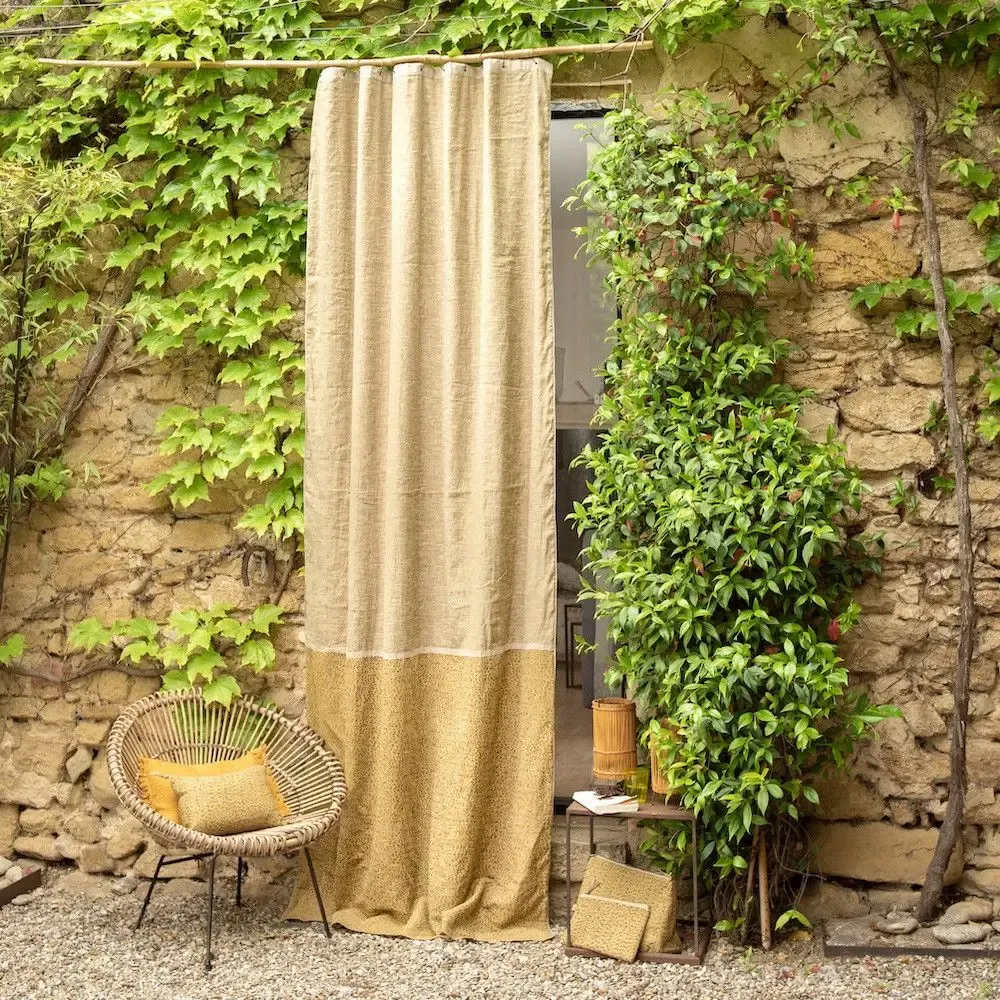Rideaux et voilages - LIERRE  Rideau Duo 140x300 cm LIERRE TABAC - EN FIL D'INDIENNE...
