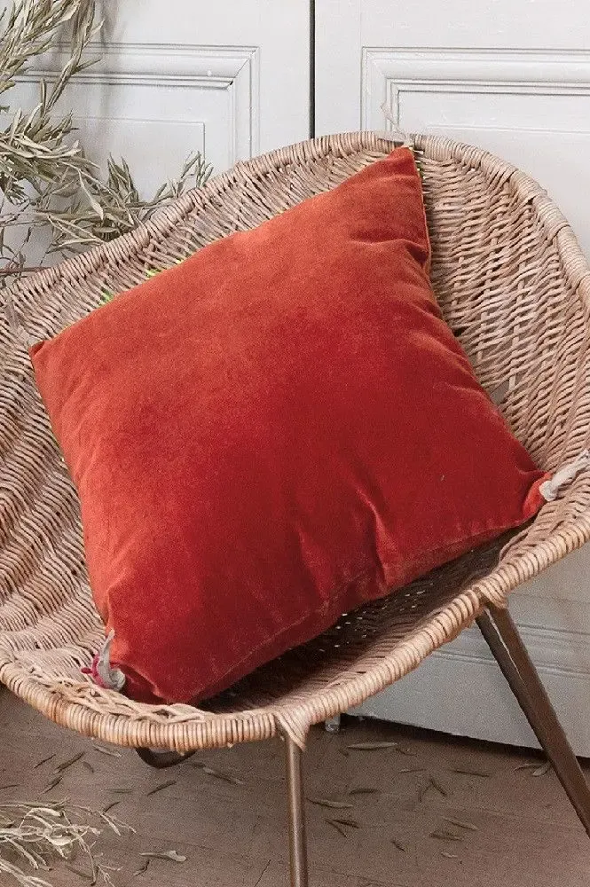 Fabric cushions - Lyric Cushion Cover 45X45 Cm Lyric Terracotta - EN FIL D'INDIENNE...