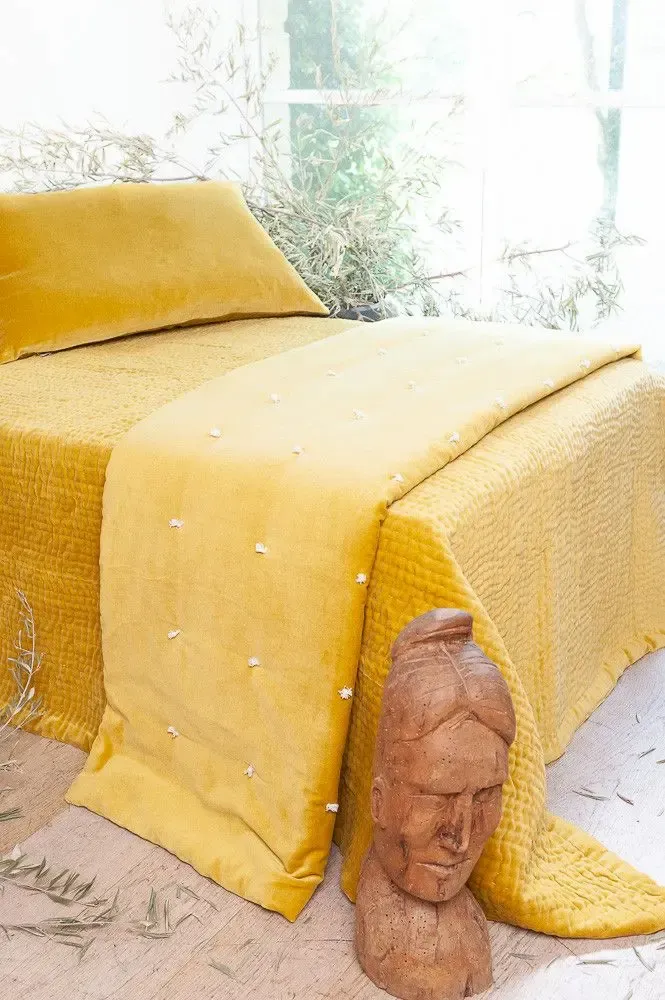 Bed linens - Lyric Quilt 90X200 Cm Lyric Jaune - EN FIL D'INDIENNE...
