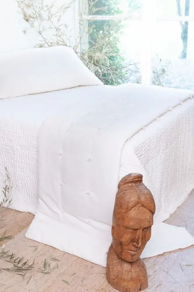 Linge de lit - LYRIC Bout de lit 90x200 cm LYRIC ECRU - EN FIL D'INDIENNE...