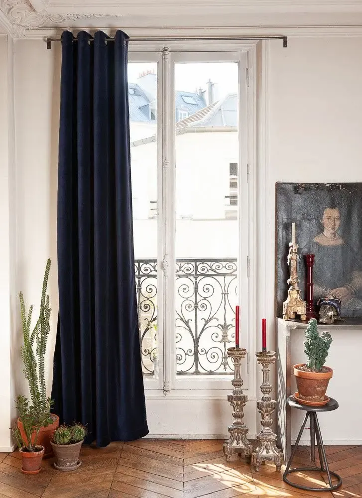 Rideaux et voilages - LYRIC Rideau 135x250 cm LYRIC MARINE - EN FIL D'INDIENNE...