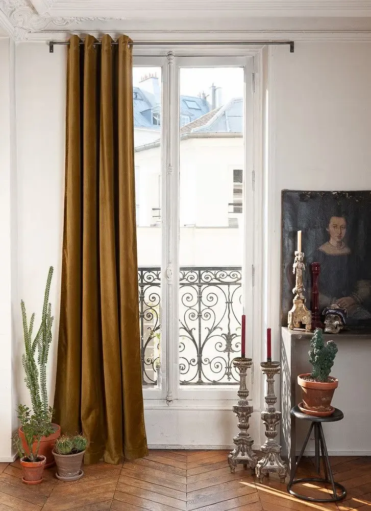 Rideaux et voilages - LYRIC Rideau 135x250 cm LYRIC OLIVE - EN FIL D'INDIENNE...