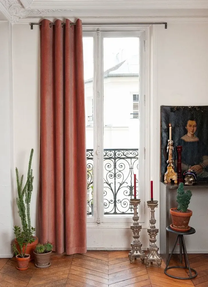 Curtains and window coverings - Lyric Curtain 135X250 Cm Lyric Terracotta - EN FIL D'INDIENNE...