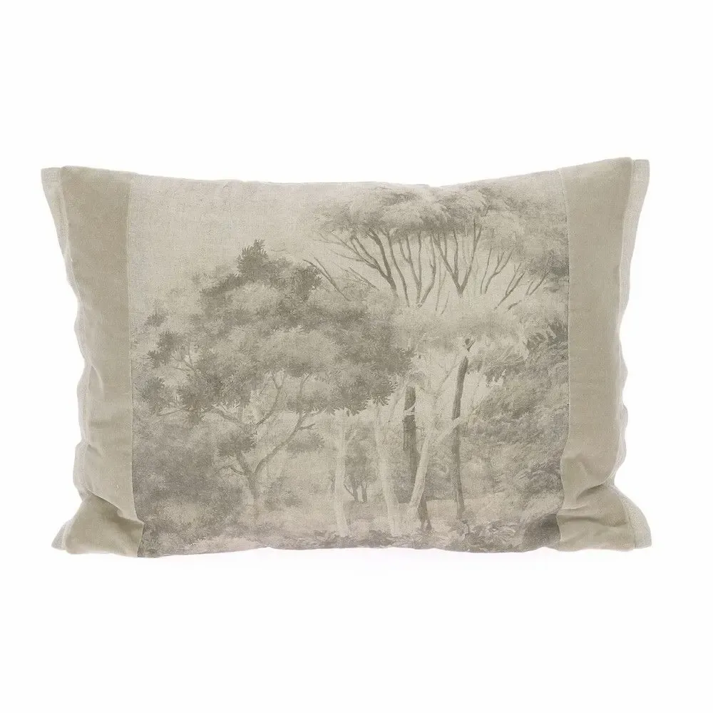 Linge de lit - MANOSQUE Housse de coussin 40x55 cm imprimé monochrome Ananbô BEIGE - EN FIL D'INDIENNE...