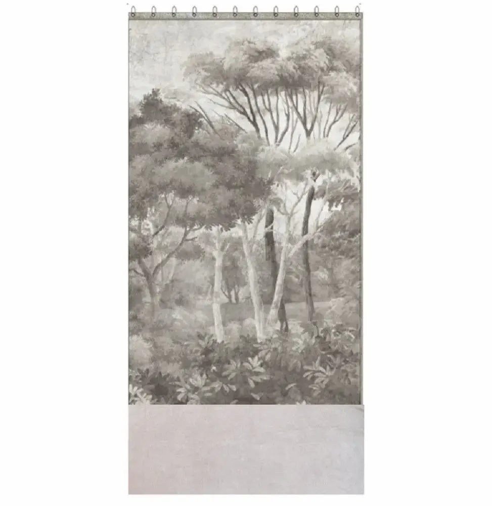 Curtains and window coverings - Manosque Duo Curtain In Printed Linen Monochrome  And Ananbo Velvet 140X280 Cm M - EN FIL D'INDIENNE...