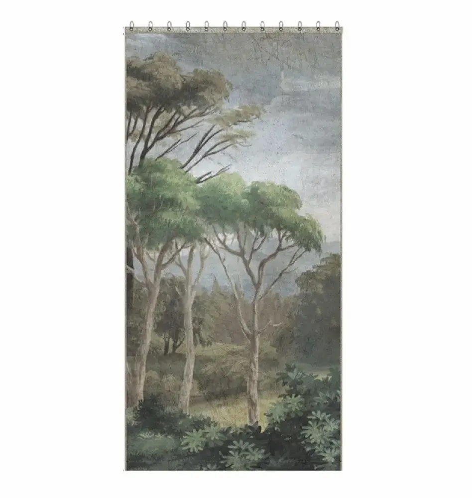 Curtains and window coverings - MANOSQUE Ananbo printed linen curtain 140x280 cm - Right panel - EN FIL D'INDIENNE...