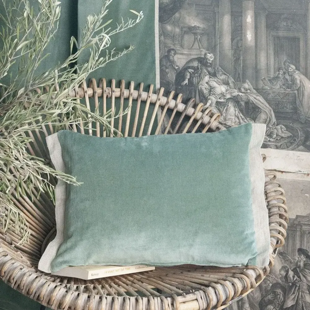 Fabric cushions - Medicis Cushion Cover 35X50 Cm Medicis Celadon - EN FIL D'INDIENNE...