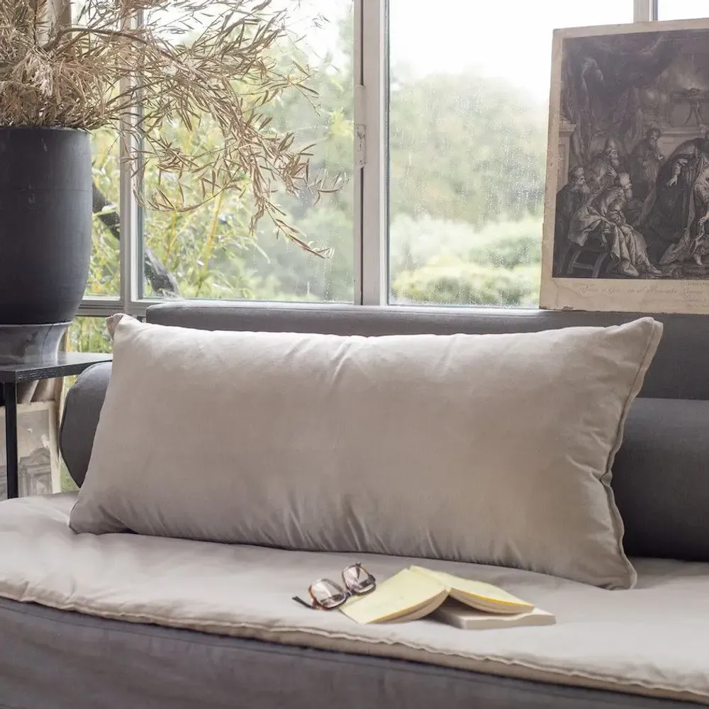 Fabric cushions - Medicis Cushion Cover 45X100 Cm Medicis Beige - EN FIL D'INDIENNE...