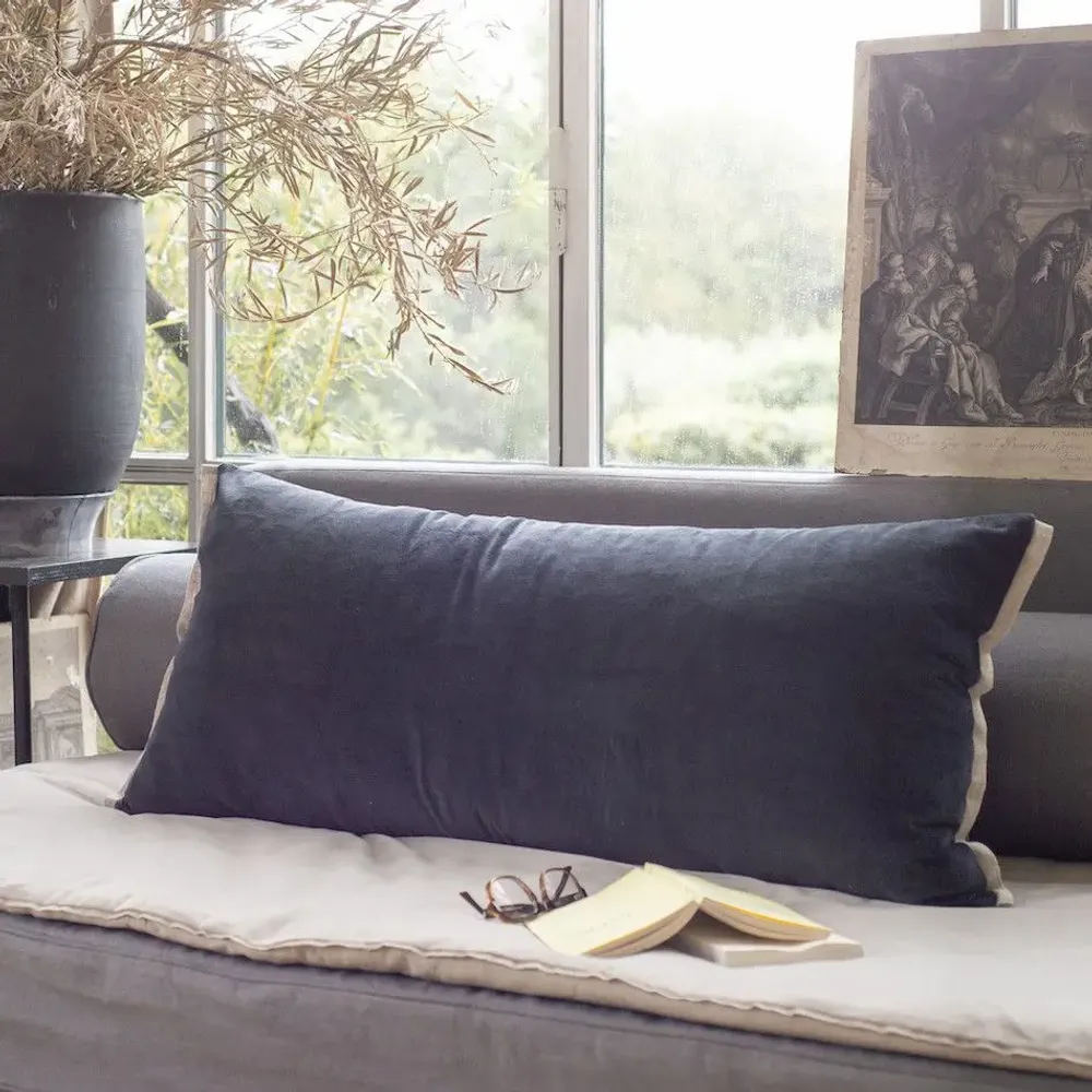 Coussins textile - MEDICIS coussin 45x100cm housse MEDICIS BELUGA - EN FIL D'INDIENNE...