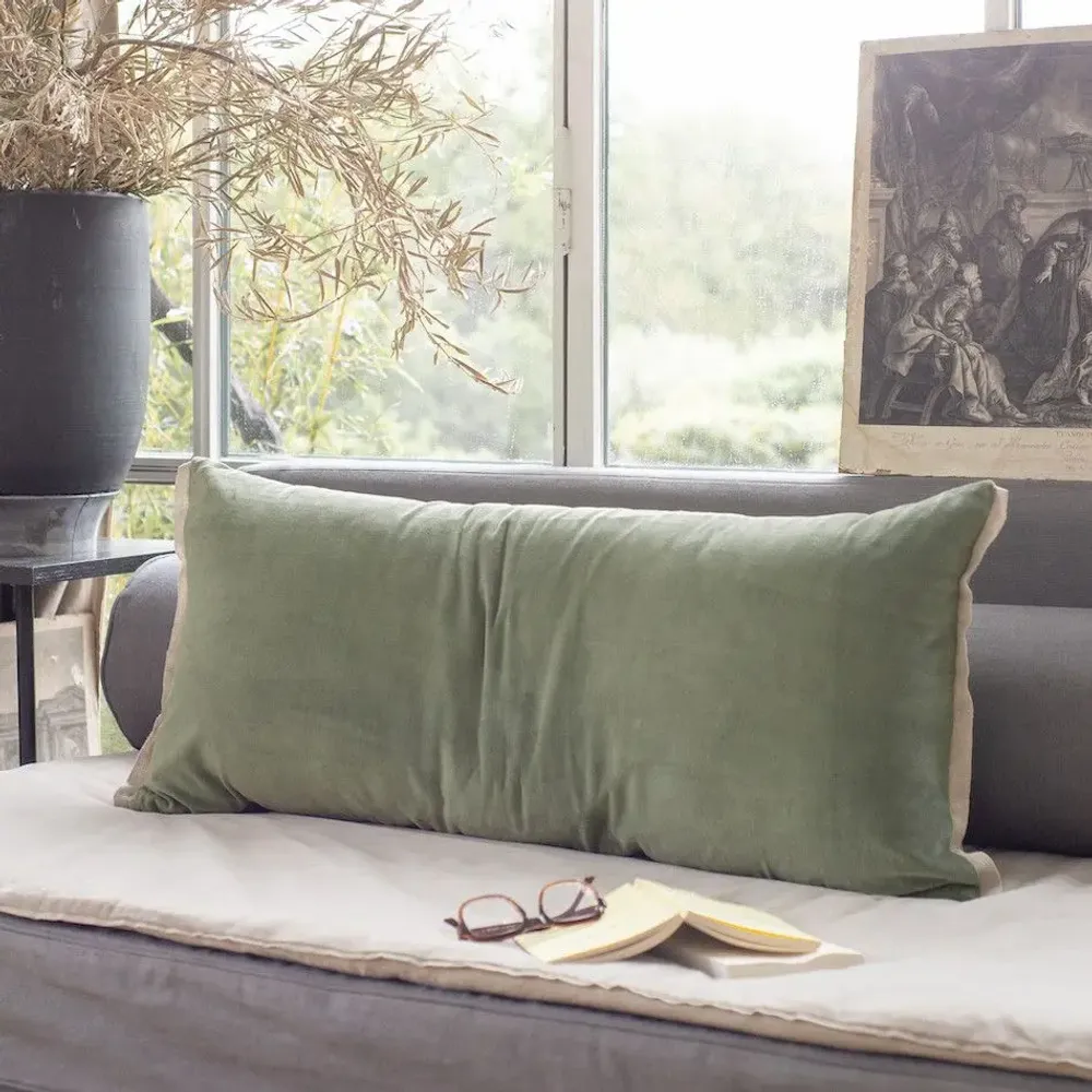 Fabric cushions - Medicis Cushion Cover 45X100 Cm Medicis Cactus - EN FIL D'INDIENNE...