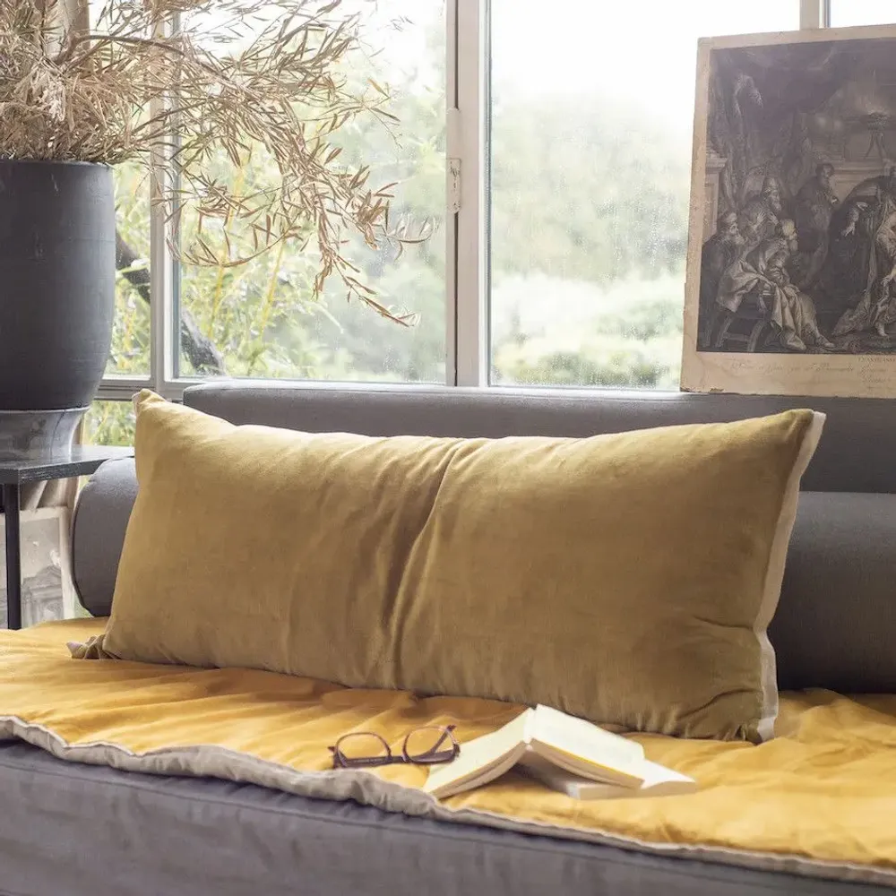 Coussins textile - MEDICIS coussin 45x100cm housse MEDICIS OLIVE - EN FIL D'INDIENNE...