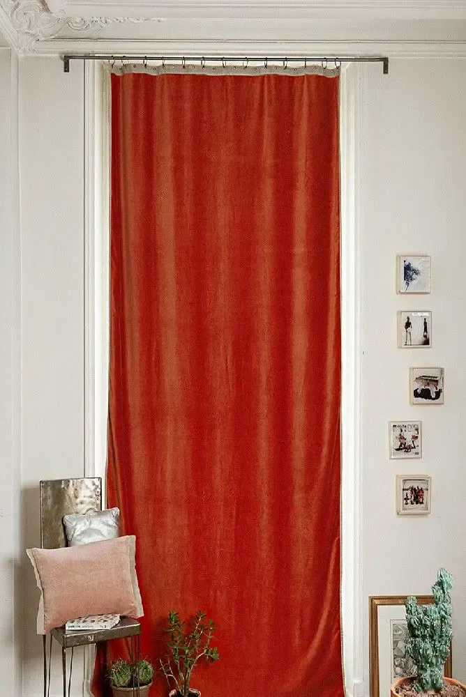 Rideaux et voilages - MEDICIS rideau occultant en velours de coton 130x280cm  AMBRE - EN FIL D'INDIENNE...