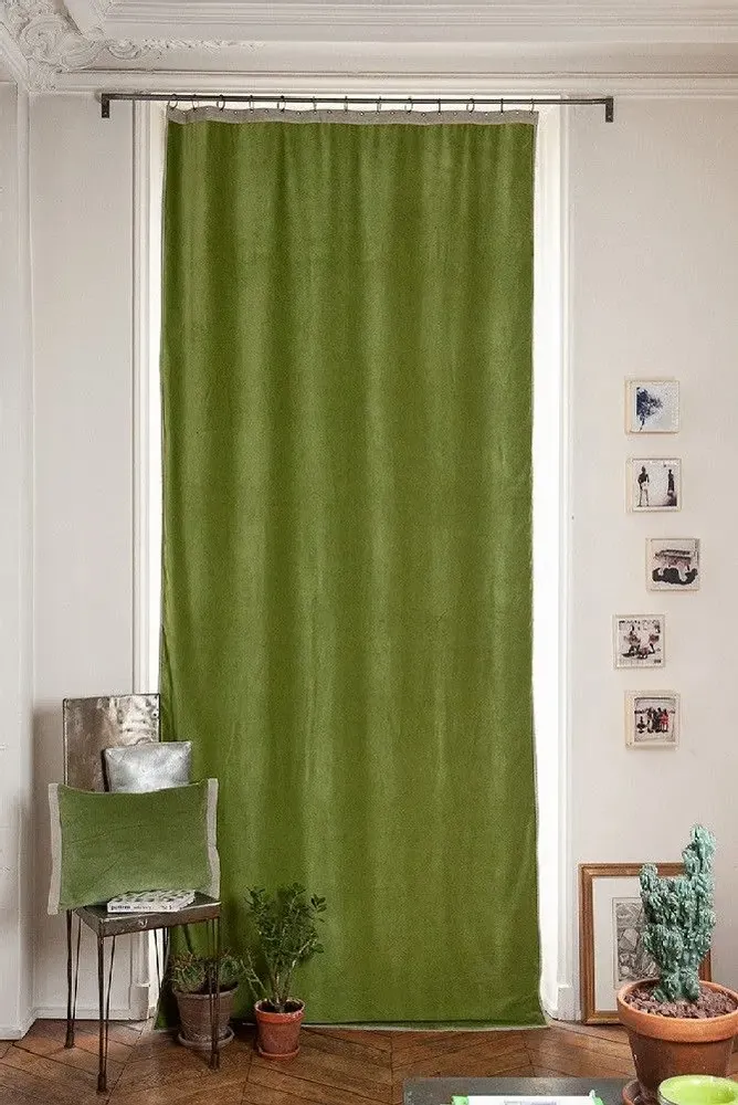 Curtains and window coverings - MEDICIS AVOCAT 130x280cm cotton velvet blackout curtain - EN FIL D'INDIENNE...