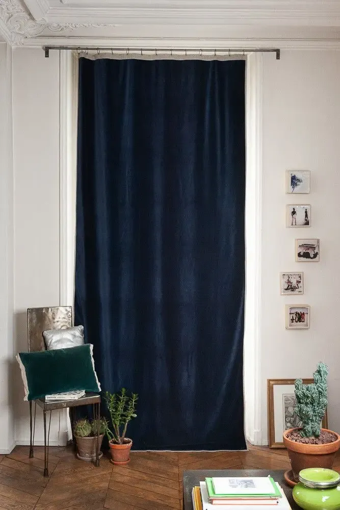 Rideaux et voilages - MEDICIS rideau 130x280cm MEDICIS MARINE - EN FIL D'INDIENNE...