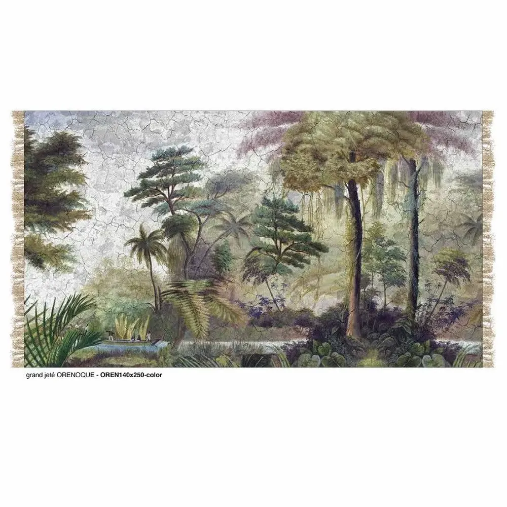 Bed linens - Cochin Ananbo Printed Linen Throw 140X250 Cm Orenoque Multicolor - EN FIL D'INDIENNE...