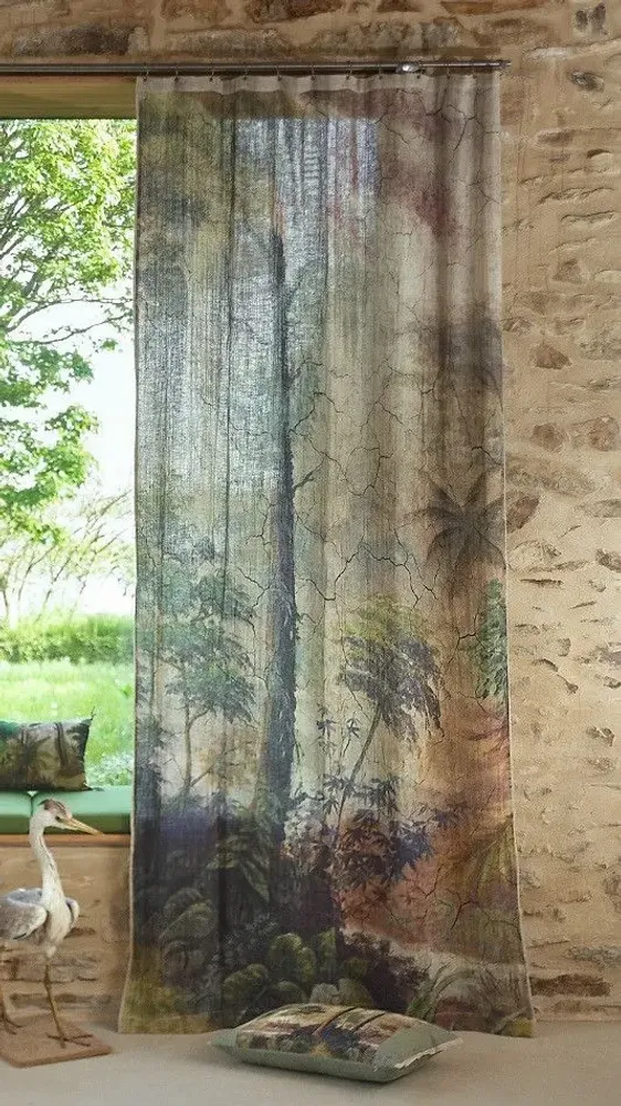 Rideaux et voilages - ORENOQUE Voilage N°2 - Panneau de droite en double voile imprimé Ananbô 140x280 - EN FIL D'INDIENNE...