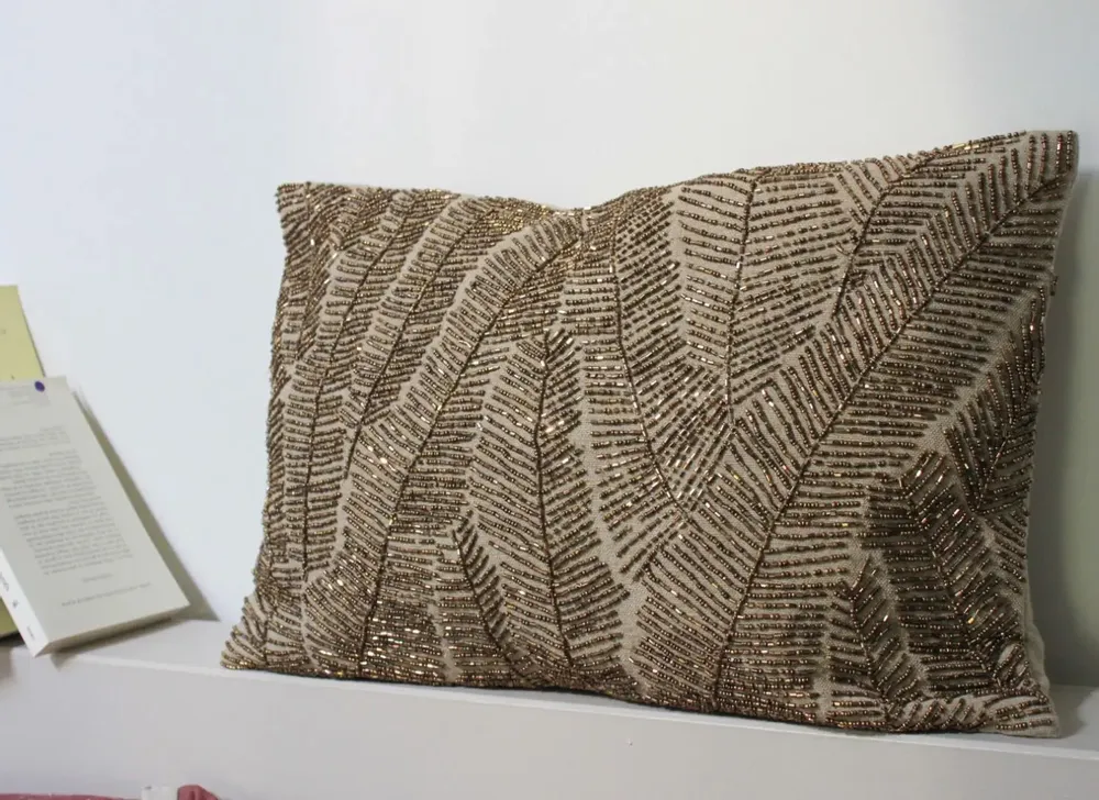 Fabric cushions - Palme Cushion Cover 30X45 Cm Bronze - EN FIL D'INDIENNE...