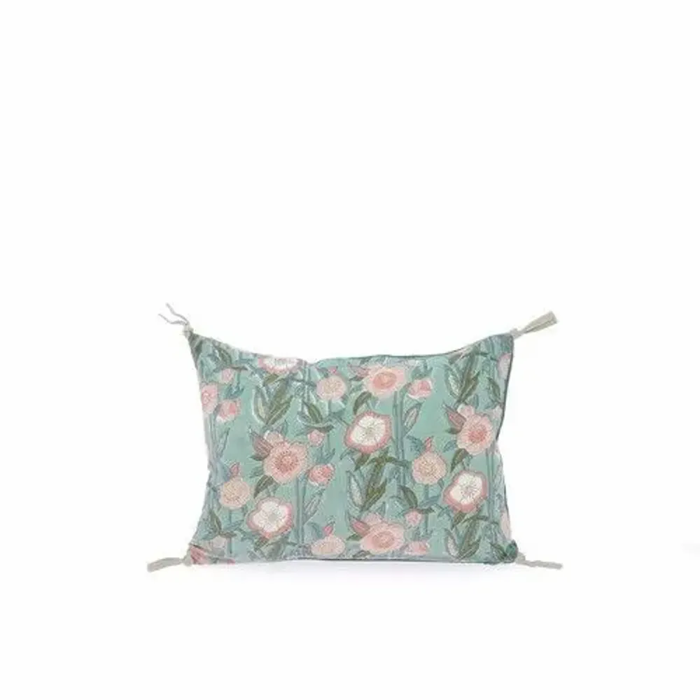 Fabric cushions - Pensee Velvet Cushion Cover 25X35 Cm Pensees Velours Canard - EN FIL D'INDIENNE...