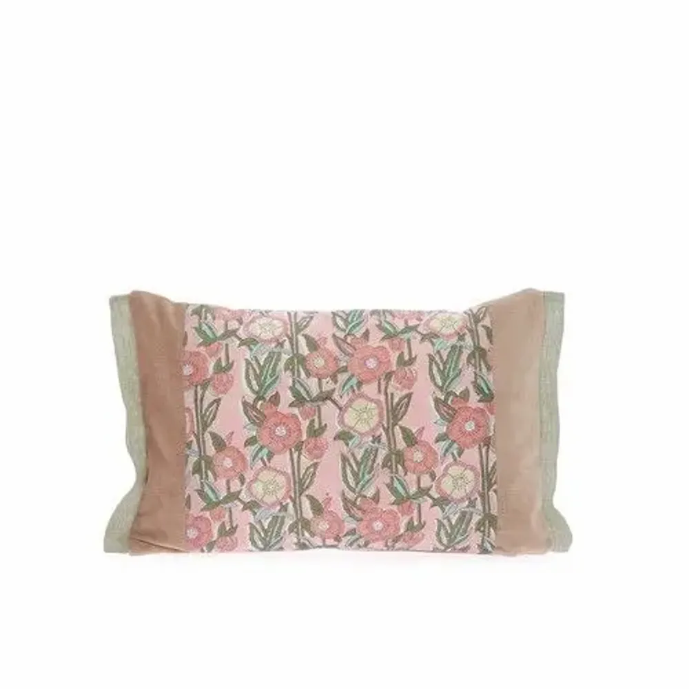 Coussins textile - PENSEE VELOURS  Housse de coussin 30x45 cm PENSEES VELOURS POUDRE - EN FIL D'INDIENNE...