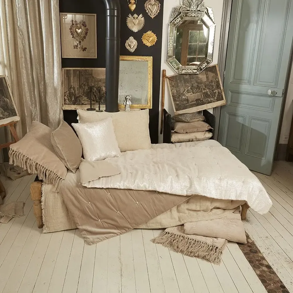 Bed linens - Platine Bed End 90X200 Cm Platine Ecru - EN FIL D'INDIENNE...