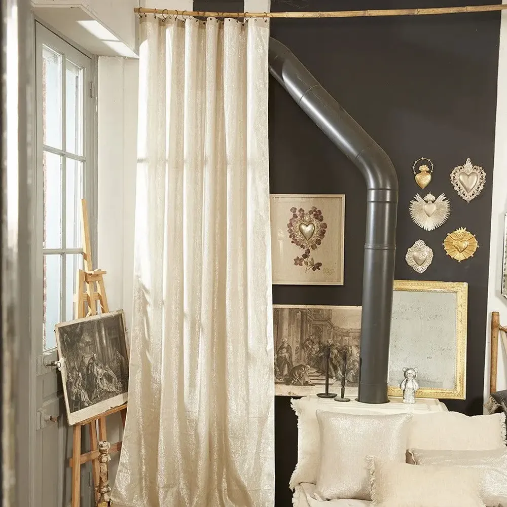 Rideaux et voilages - PLATINE Rideau 140x280 cm ECRU - EN FIL D'INDIENNE...