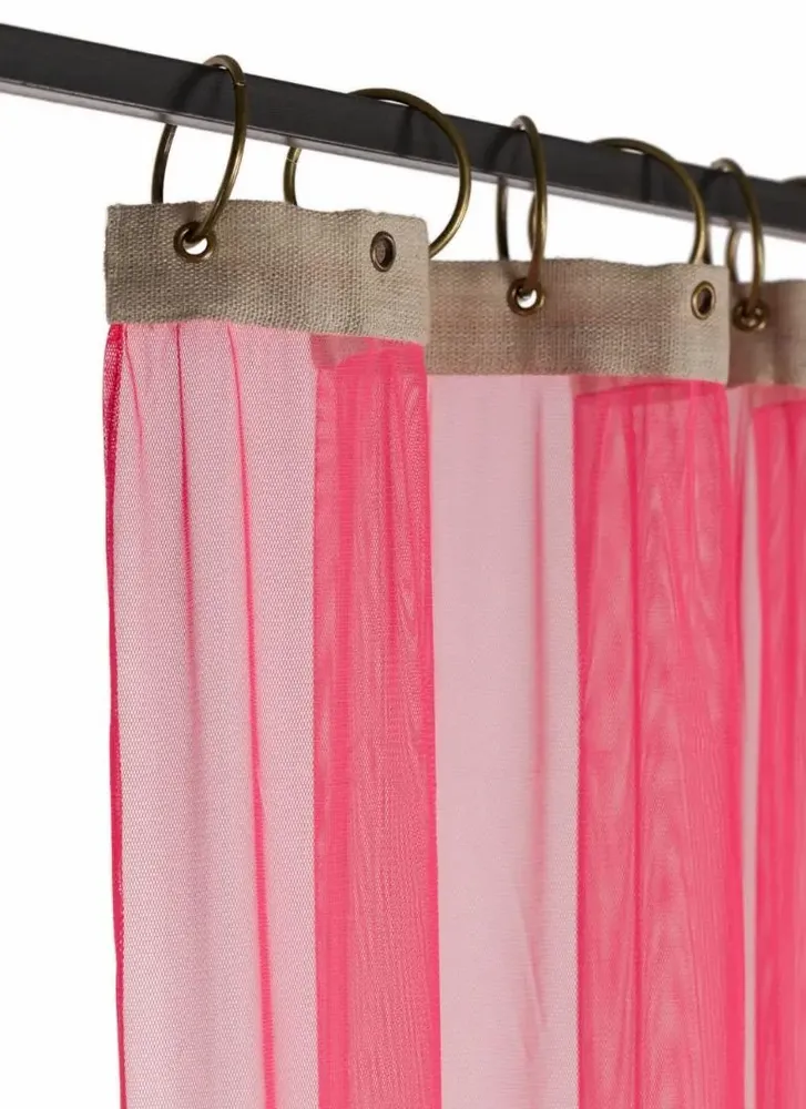 Curtains and window coverings - Tulle Voile 120X300 Cm Tulle Coral - EN FIL D'INDIENNE...