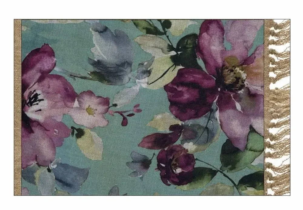 Fabric cushions - FLORA cushion 25x35cm cover N°1 FLORA CELADON - EN FIL D'INDIENNE...