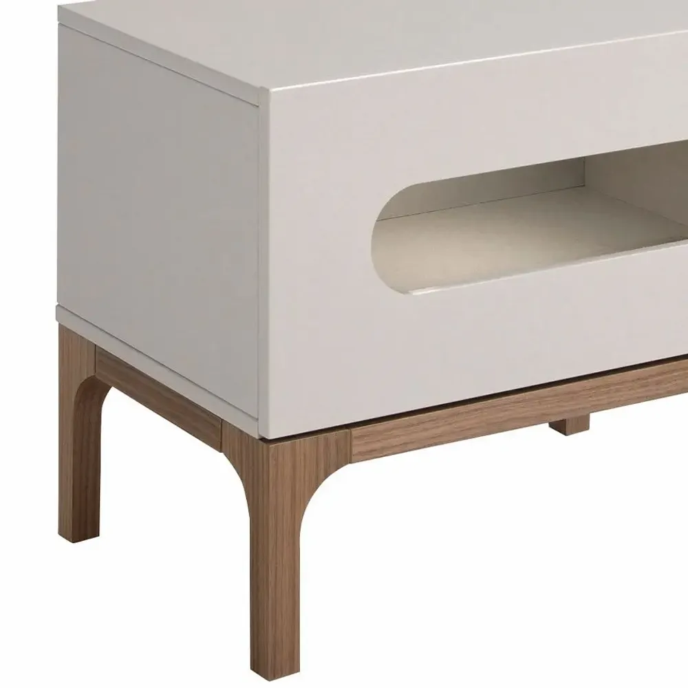 Tables de nuit - Table de chevet en bois gris et noyer avec éclairage intérieur - ANGEL CERDÁ