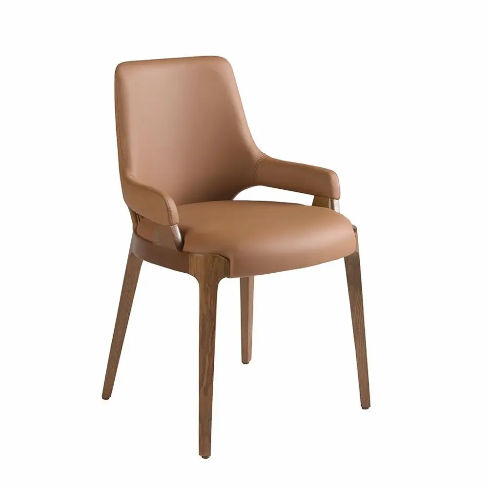 Chaises - Chaise croûte de cuir marron - ANGEL CERDÁ