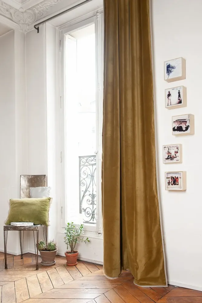 Curtains and window coverings - Medicis Curtain In Cotton Velvet Linen-Lined 3 Layers Cotton Velvet Cotton L - EN FIL D'INDIENNE...