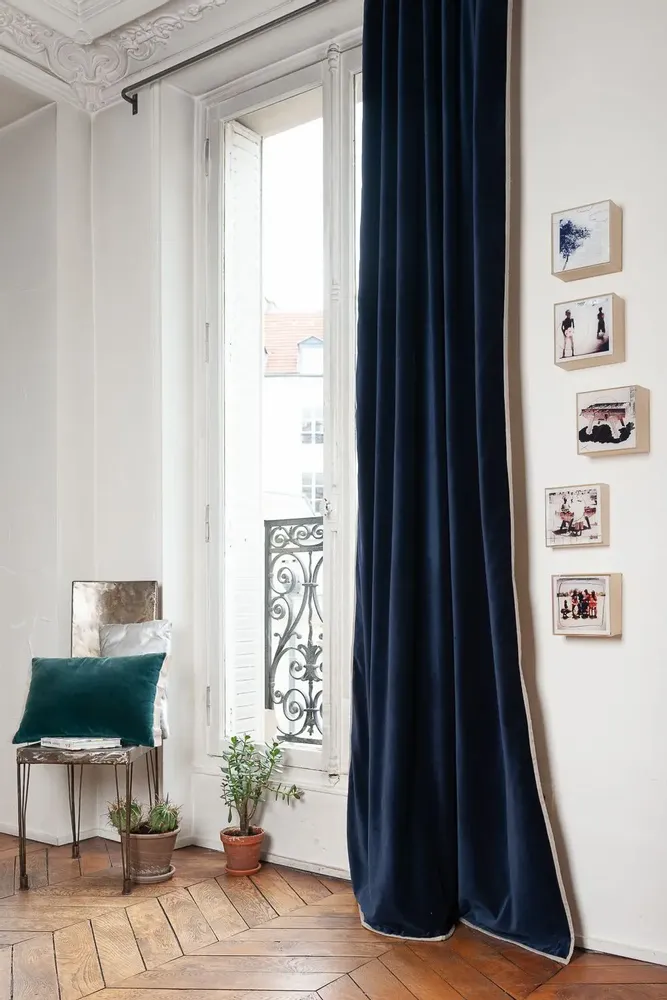 Rideaux et voilages - MEDICIS rideau 130x280cm MEDICIS MARINE - EN FIL D'INDIENNE...