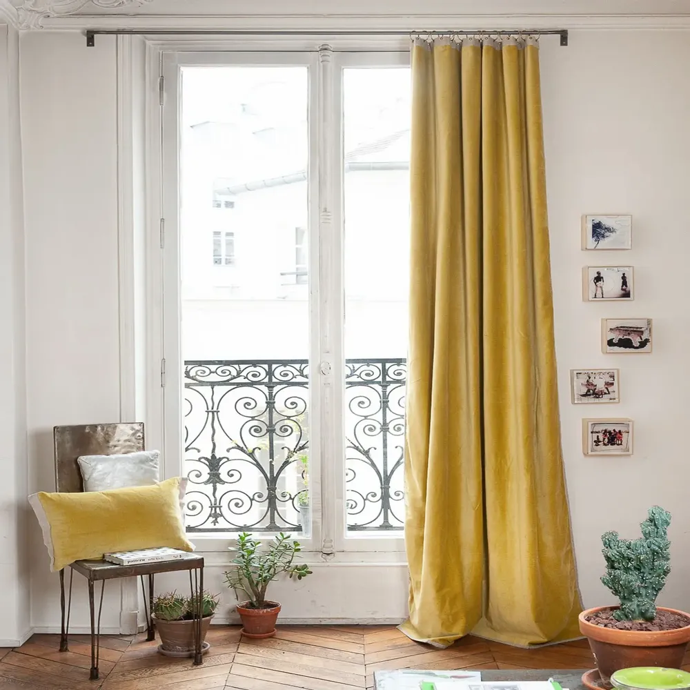 Curtains and window coverings - MEDICIS curtain 130x280cm MEDICIS CITRON - EN FIL D'INDIENNE...