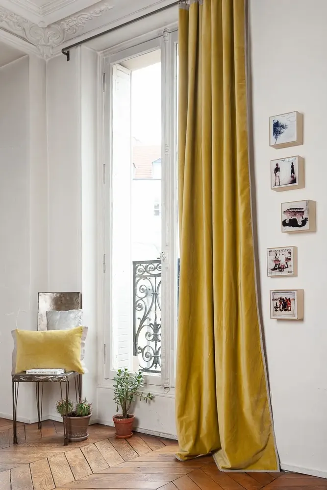 Curtains and window coverings - MEDICIS curtain 130x280cm MEDICIS CITRON - EN FIL D'INDIENNE...