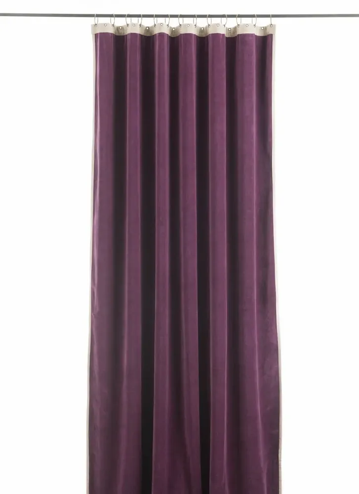 Curtains and window coverings - MEDICIS cotton velvet blackout curtain 130x280cm VIOLET - EN FIL D'INDIENNE...