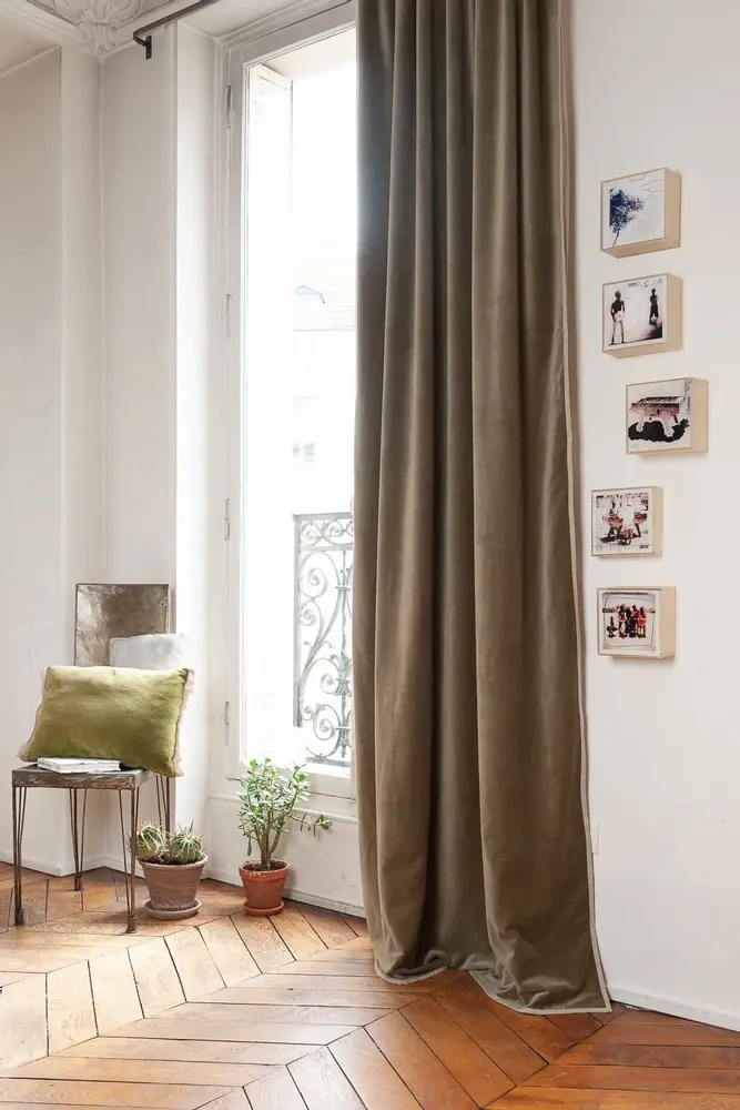 Curtains and window coverings - MEDICIS curtain 130x280cm MEDICIS MOUSSE - EN FIL D'INDIENNE...