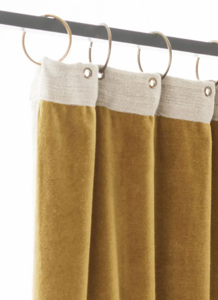 Curtains and window coverings - MEDICIS cotton velvet blackout curtain 130x280cm TOBACCO - EN FIL D'INDIENNE...