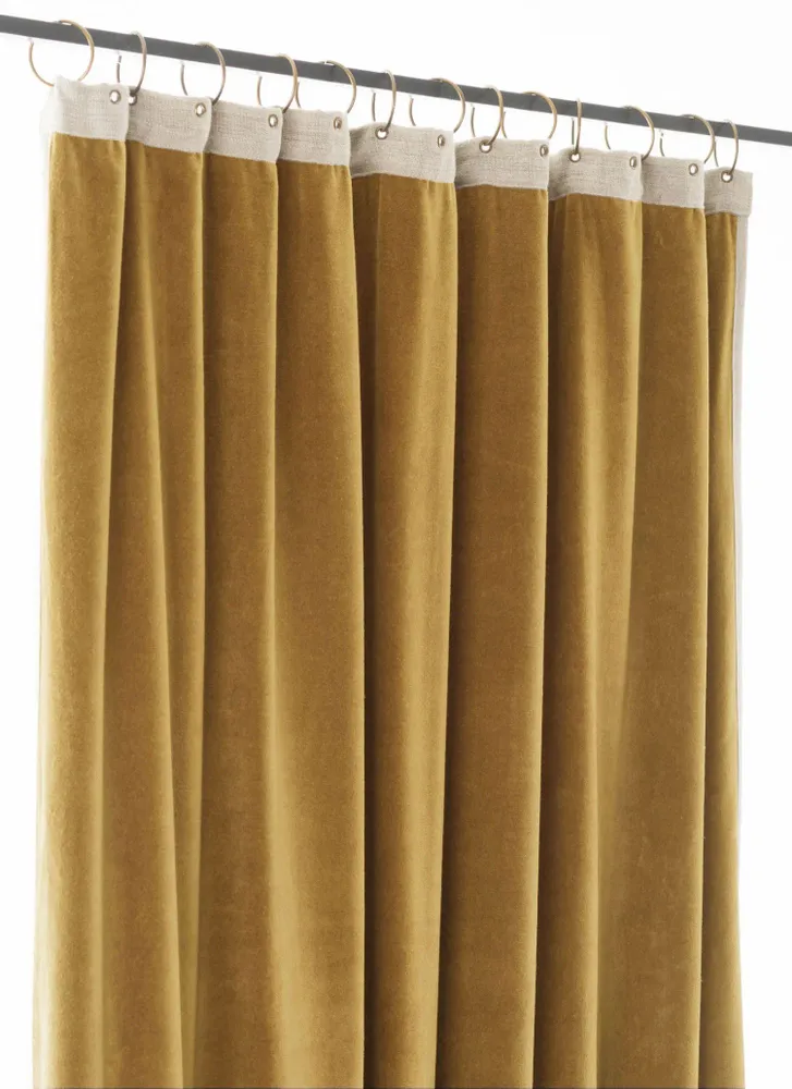 Curtains and window coverings - MEDICIS cotton velvet blackout curtain 130x280cm TOBACCO - EN FIL D'INDIENNE...