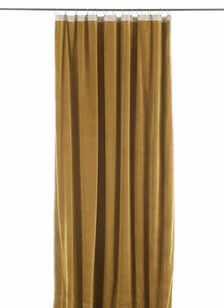 Curtains and window coverings - MEDICIS cotton velvet blackout curtain 130x280cm TOBACCO - EN FIL D'INDIENNE...
