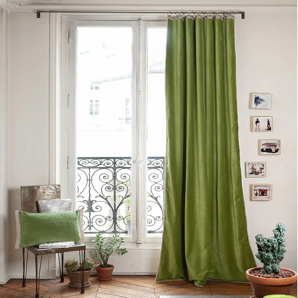 Curtains and window coverings - MEDICIS AVOCAT 130x280cm cotton velvet blackout curtain - EN FIL D'INDIENNE...