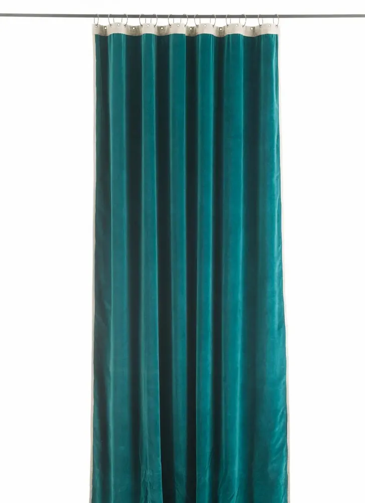 Curtains and window coverings - MEDICIS CANARD cotton velvet blackout curtain 130x280cm - EN FIL D'INDIENNE...