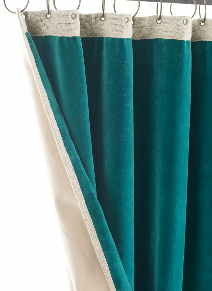 Curtains and window coverings - MEDICIS CANARD cotton velvet blackout curtain 130x280cm - EN FIL D'INDIENNE...