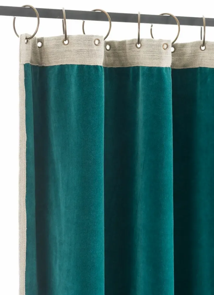 Curtains and window coverings - MEDICIS CANARD cotton velvet blackout curtain 130x280cm - EN FIL D'INDIENNE...